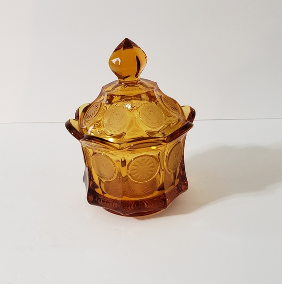 Vintage Fostoria Coin Dot Lidded Dish
